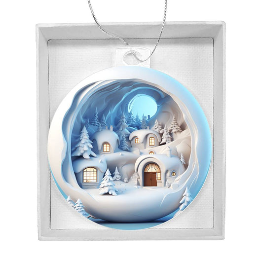 Winter Scene 3D Effect Acrylic Ornament-[product type]