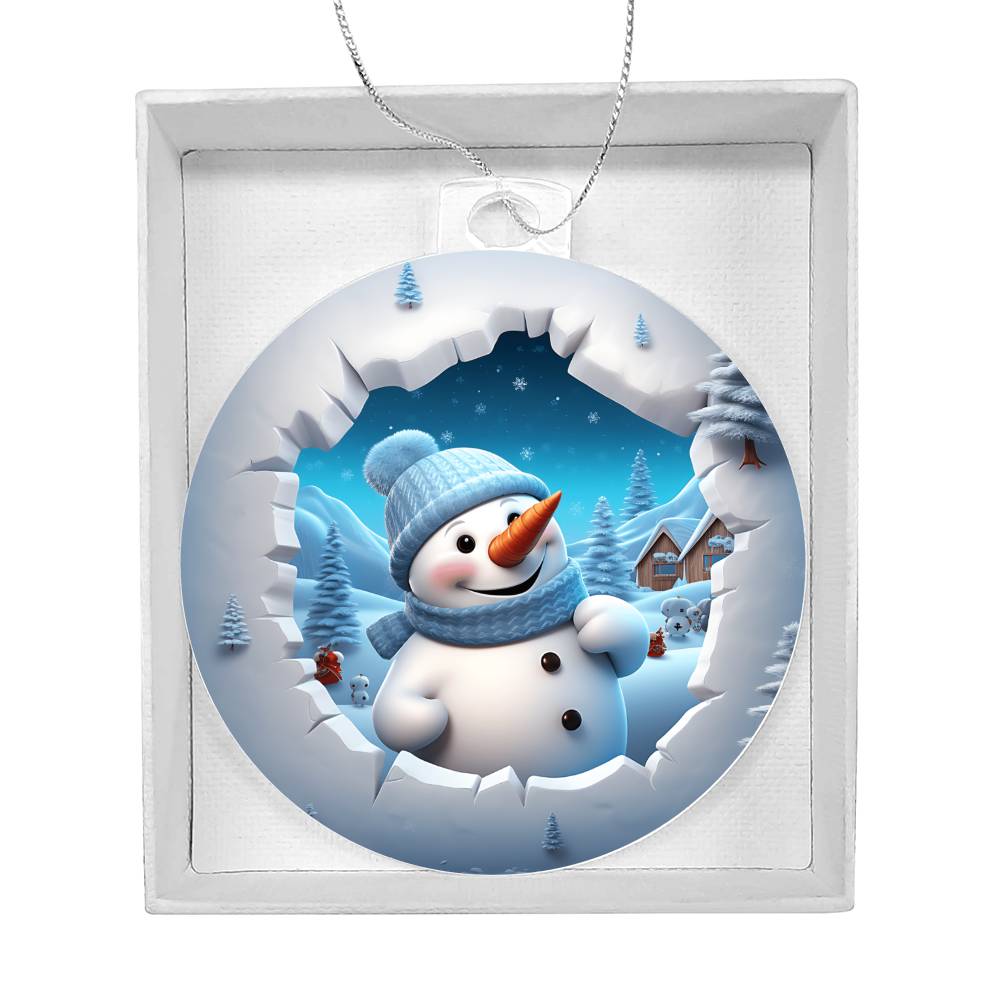 Snowman Acrylic Ornament-[Heartfelt Family Gift]