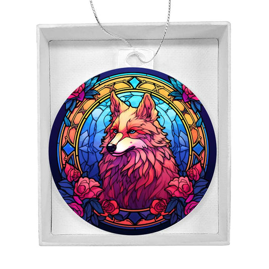 Wolf Acrylic Christmas Ornament-[product type]