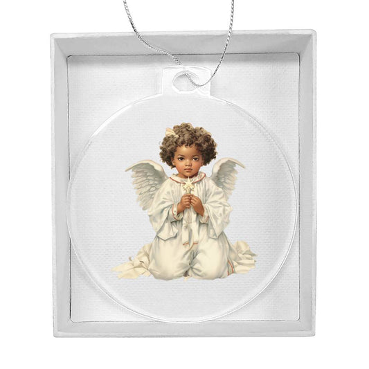 African American Angel Christmas Tree Ornament-[product type]