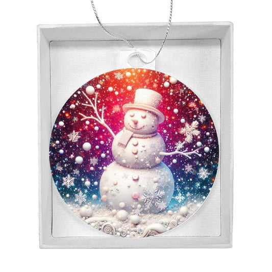 Snowman Acrylic Christmas Ornament-[product type]