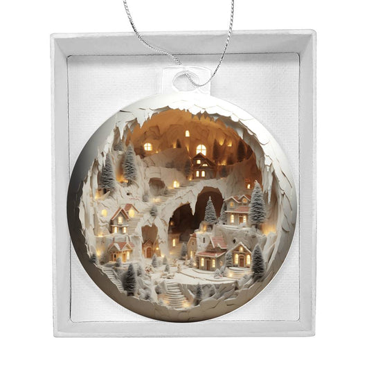 Winter Scene 3d Effect Acrylic Ornament-[product type]