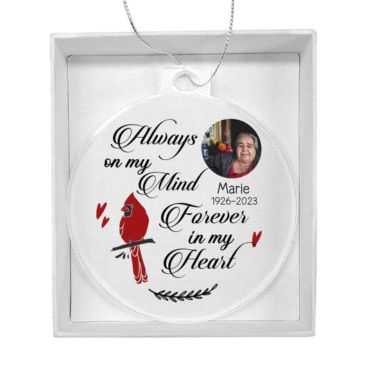 Personalized Forever in My Heart Memorial Ornament - Always on My Mind Gift-[Heartfelt Family Gift]