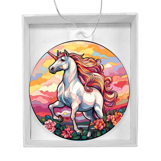 Unicorn Acrylic Christmas Ornament-[product type]