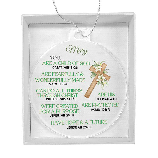 Personalized Christian Affirmations Christmas Ornament-[product type]