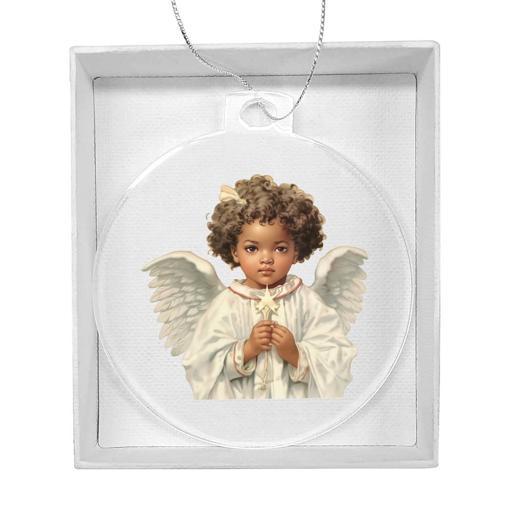 African American Angel Christmas Ornament-[product type]