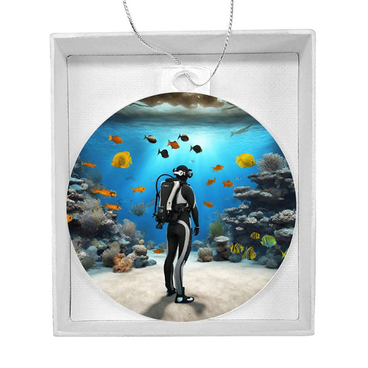 Scuba Diver Ocean Life Christmas Tree Ornament-[product type]