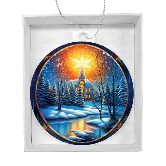 Deer in Snow Christmas Ornament-[product type]