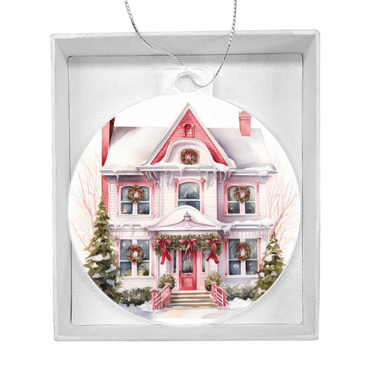 Victorian Houses Christmas Ornament Acrylic Ornament-[product type]