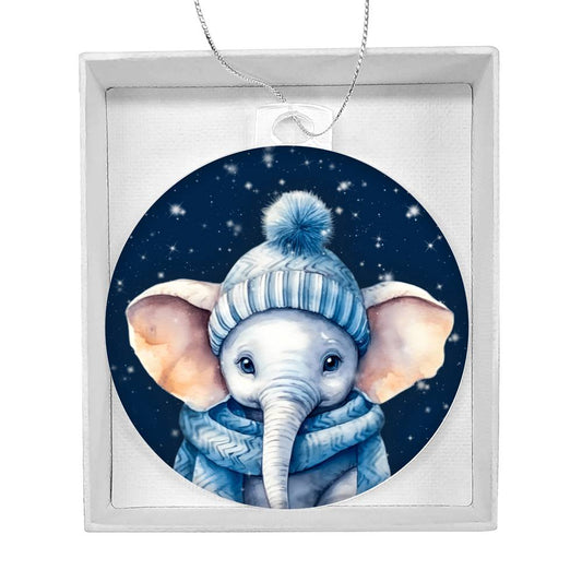 Winter Elephant Christmas Ornament-[product type]