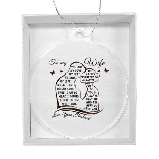 Wife My Dream Come True Acrylic Christmas Ornament-[product type]