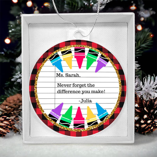 Personalized Teacher Ornament-[Heartfelt Family Gift]