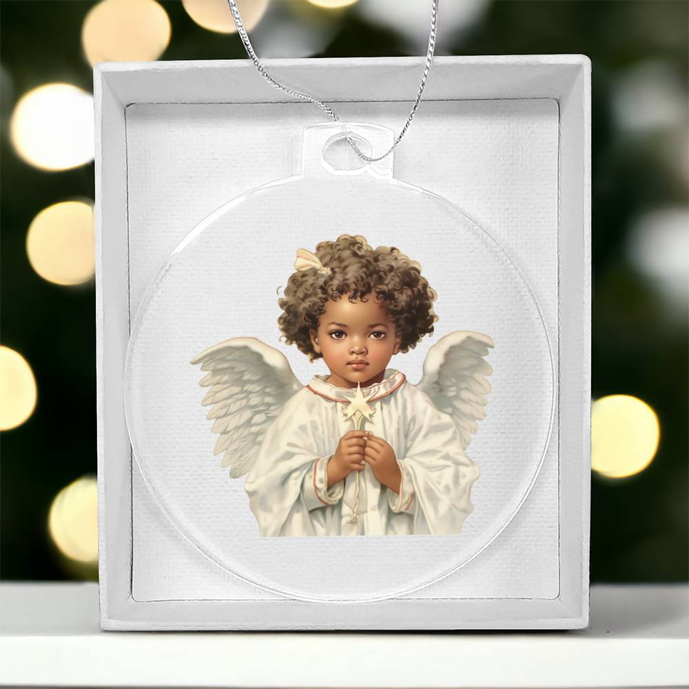 African American Angel Christmas Ornament-[product type]