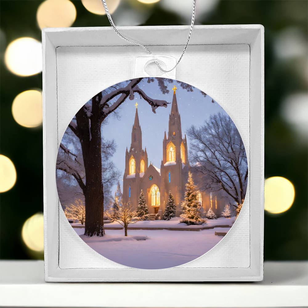 Snowy Church Christmas Ornament Festive Holiday Decor for Your Tree-[Heartfelt Family Gift]