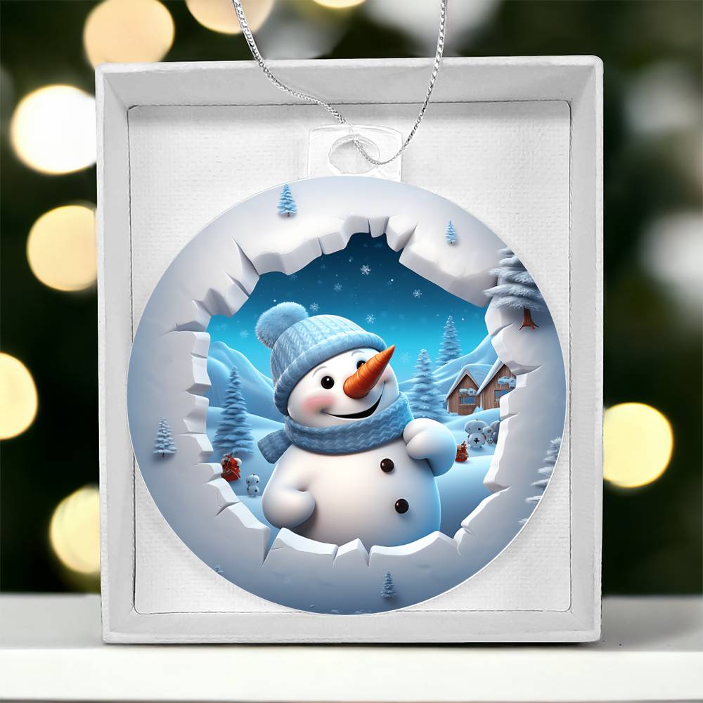 Snowman Acrylic Ornament-[Heartfelt Family Gift]