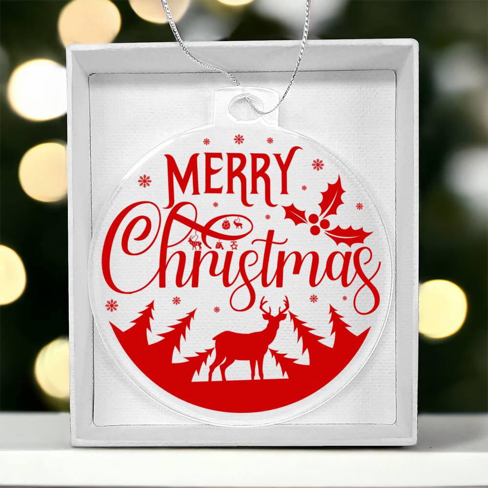 Merry Christmas Acrylic Ornament-[product type]