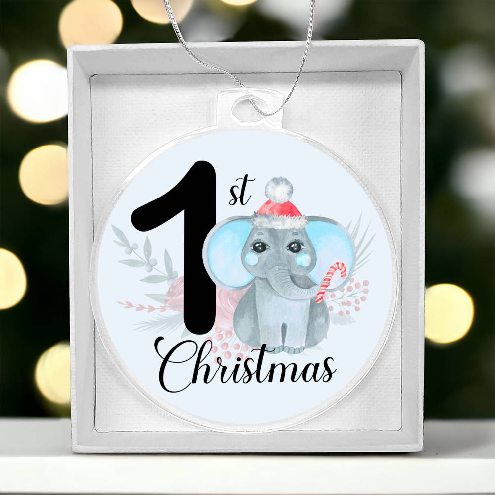 Baby's 1st Christmas Blue Elephant Christmas Tree Ornament-[product type]