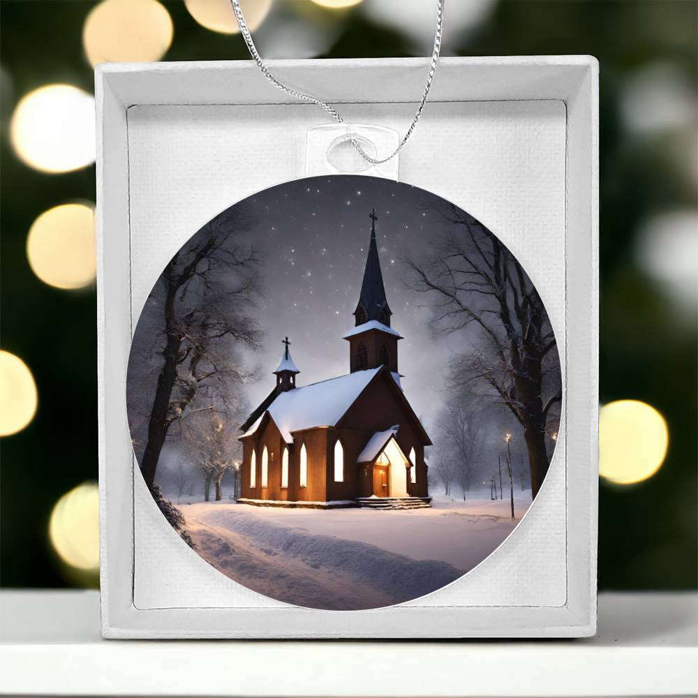 Snowy Church Christmas Ornament - Festive Holiday Decoration-[Heartfelt Family Gift]