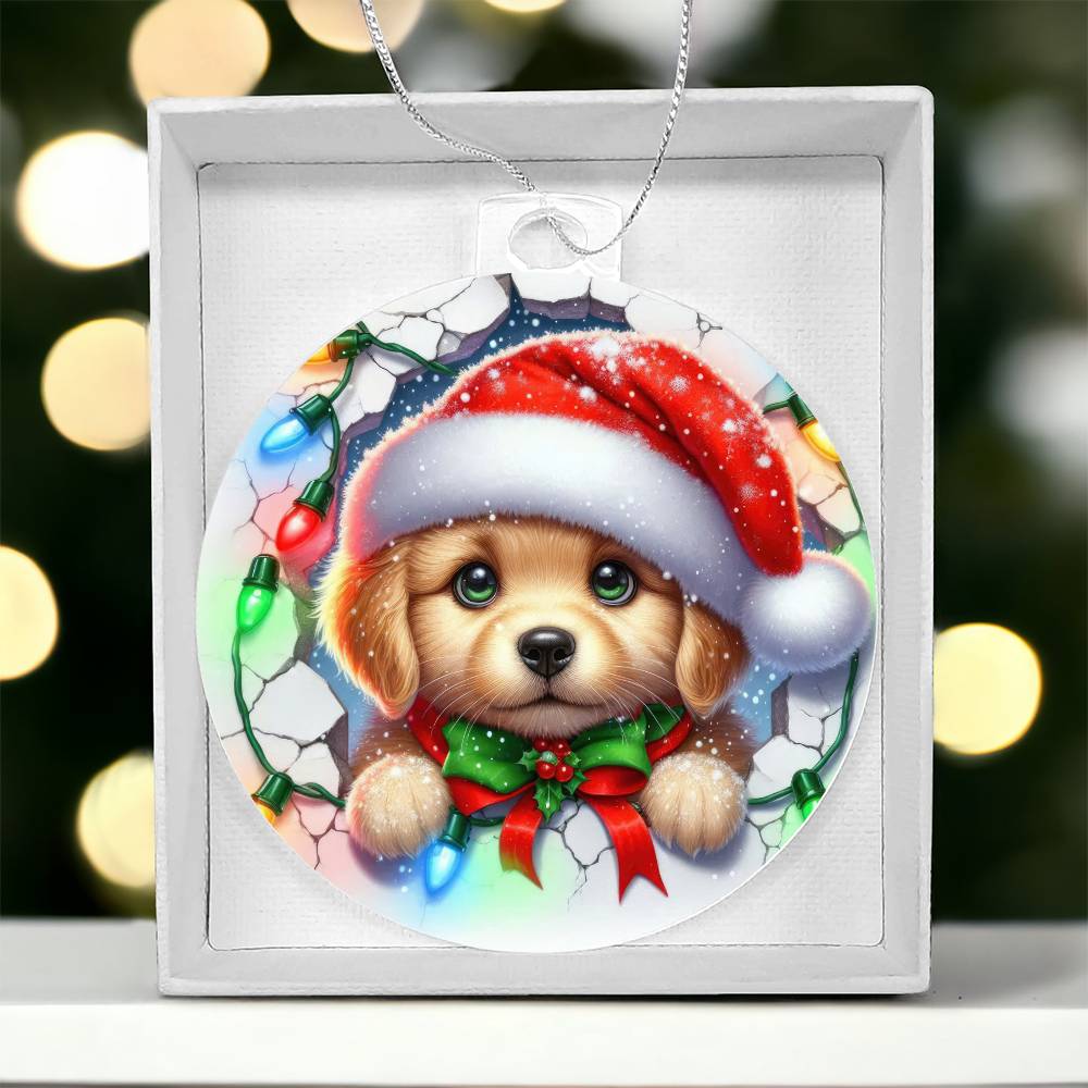 Puppy Dog Breakaway 3D Effect Acrylic Ornament