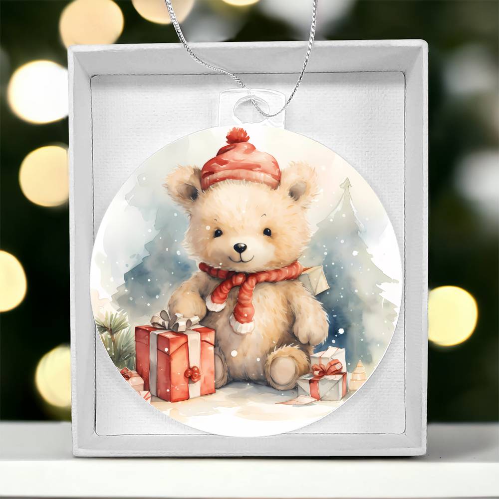 Teddy Bear Christmas Tree Ornament-[Heartfelt Family Gift]