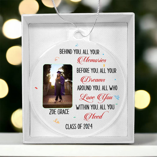 Class of 2024 Graduation Personalized Photo Christmas Tree Ornament-[product type]