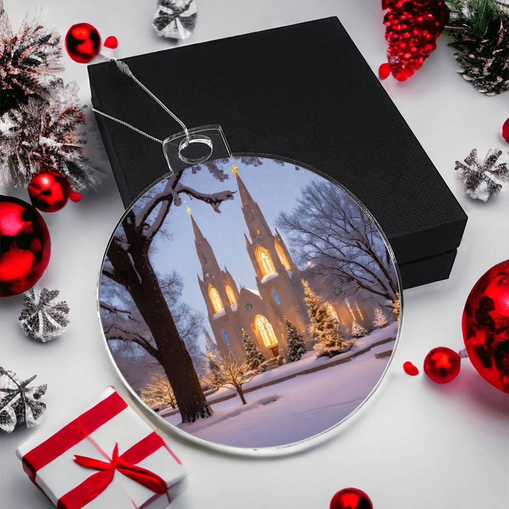 Snowy Church Christmas Ornament Festive Holiday Decor for Your Tree-[Heartfelt Family Gift]