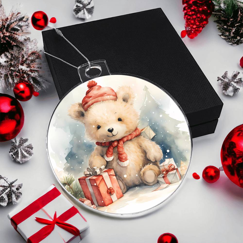 Teddy Bear Christmas Tree Ornament-[Heartfelt Family Gift]