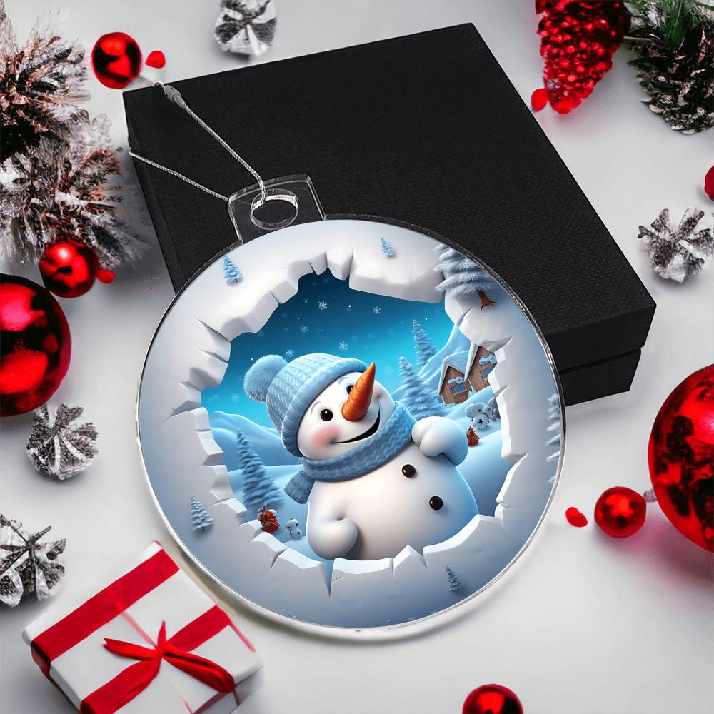 Snowman Acrylic Ornament-[Heartfelt Family Gift]