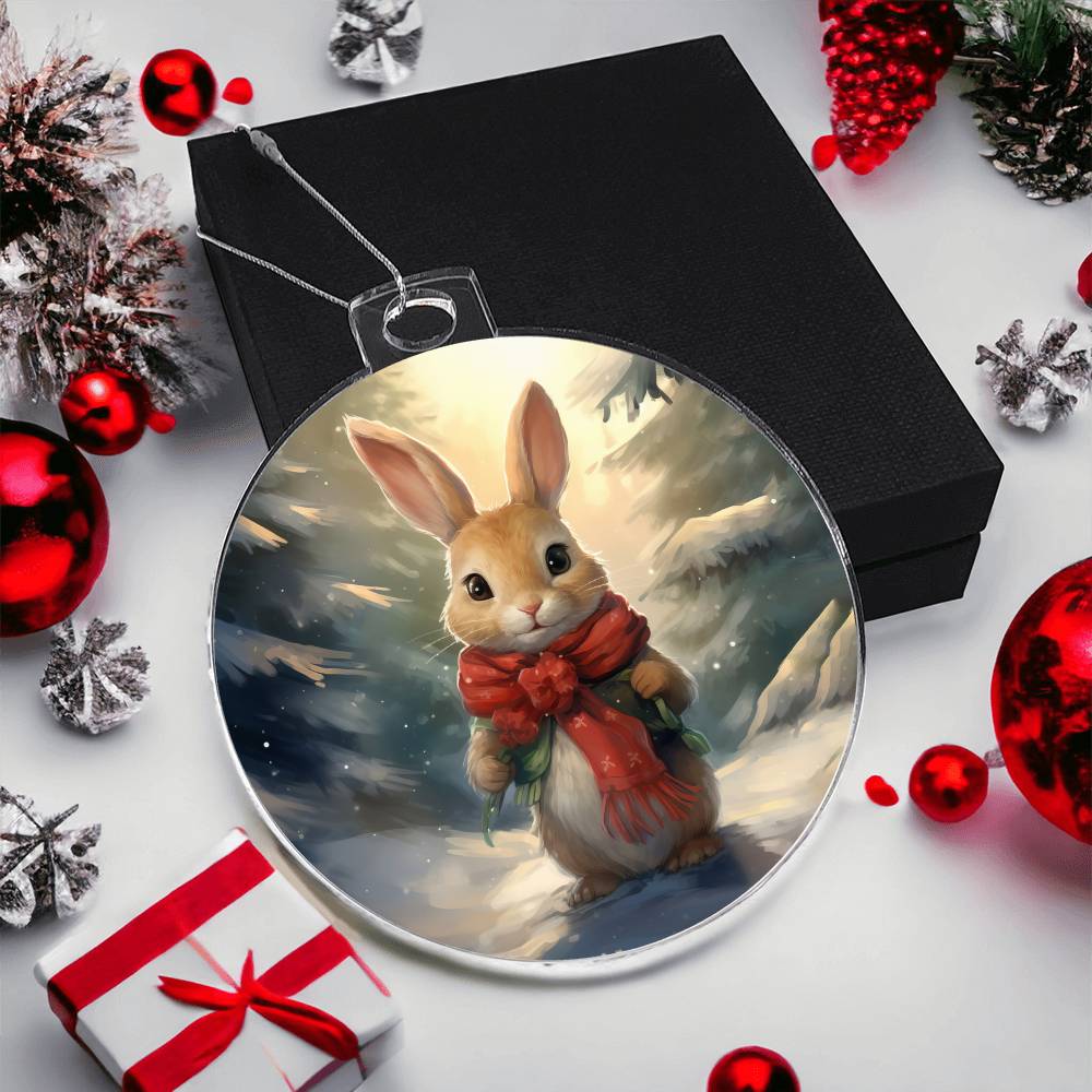 Bunny Christmas Tree Ornament Acrylic Ornament-[product type]