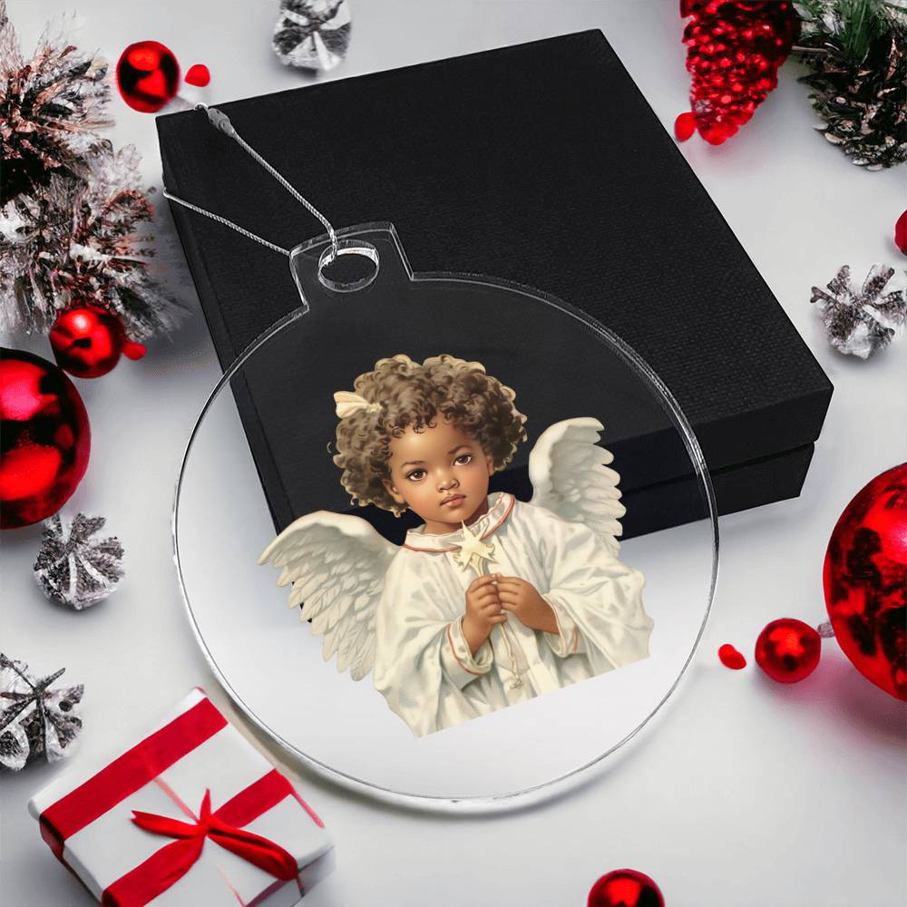 African American Angel Christmas Ornament-[product type]