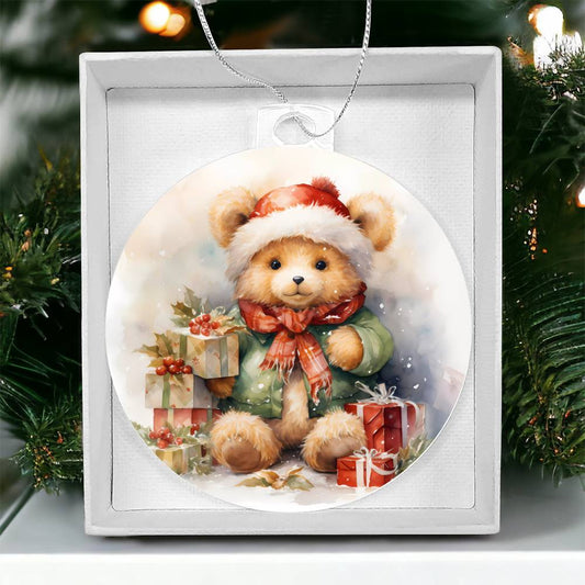 Teddy Bear Acrylic Ornament-[Heartfelt Family Gift]