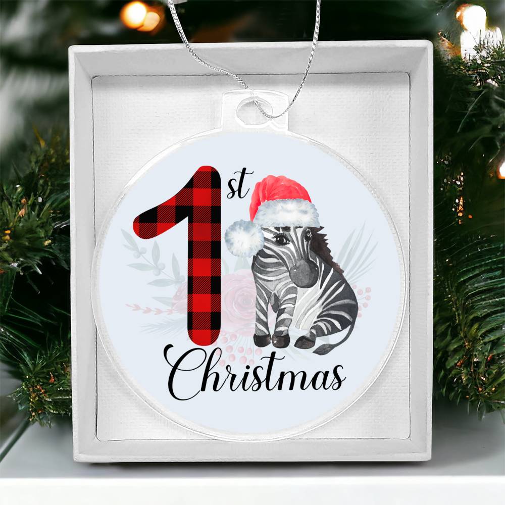 Baby's 1st Christmas Tree Ornament - Zebra-[product type]