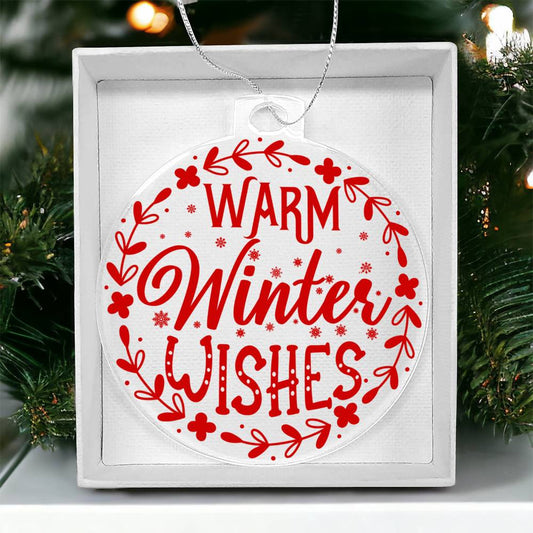 Christmas Ornament Winter Wishes - Acrylic Decorative Holiday Decoration-[Heartfelt Family Gift]