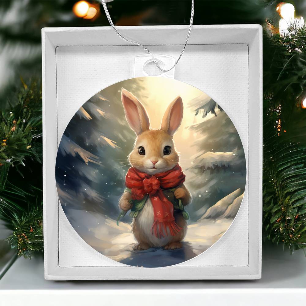 Bunny Christmas Tree Ornament Acrylic Ornament-[product type]