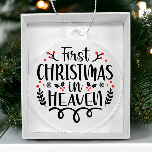 First Christmas in Heaven Memorial Acrylic Ornament-[Heartfelt Family Gift]