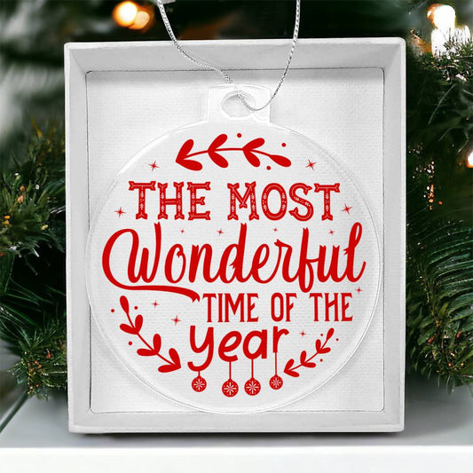 Most Wonderful Time of Year Acrylic Christmas Ornament-[product type]