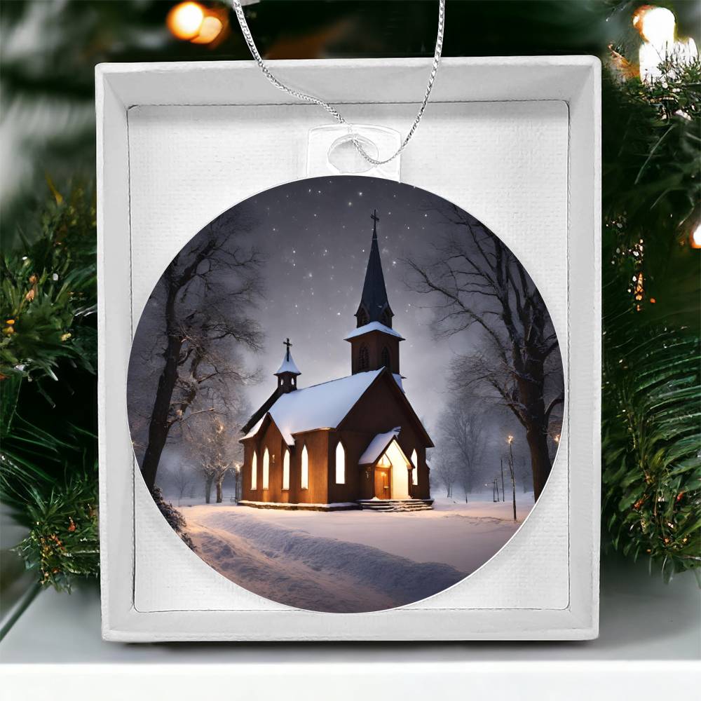 Snowy Church Christmas Ornament - Festive Holiday Decoration-[Heartfelt Family Gift]