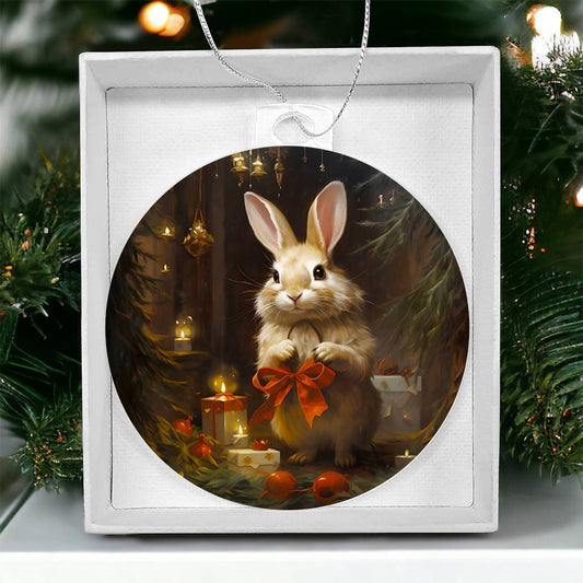 Bunny Christmas Tree Ornament Acrylic Ornament-[product type]