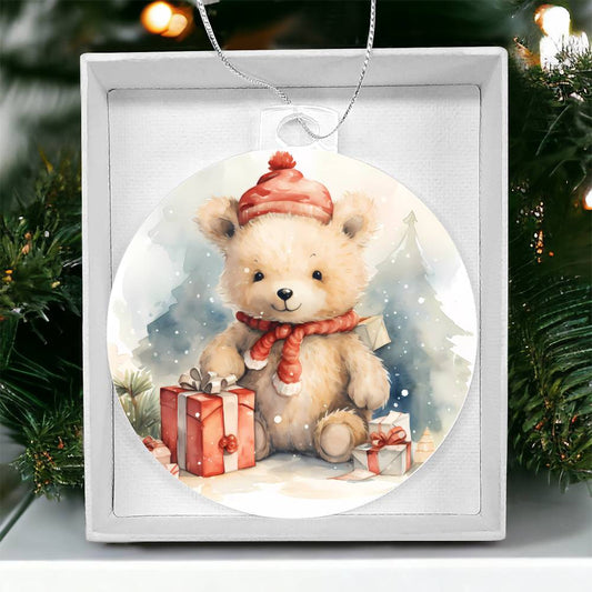 Teddy Bear Christmas Tree Ornament-[Heartfelt Family Gift]