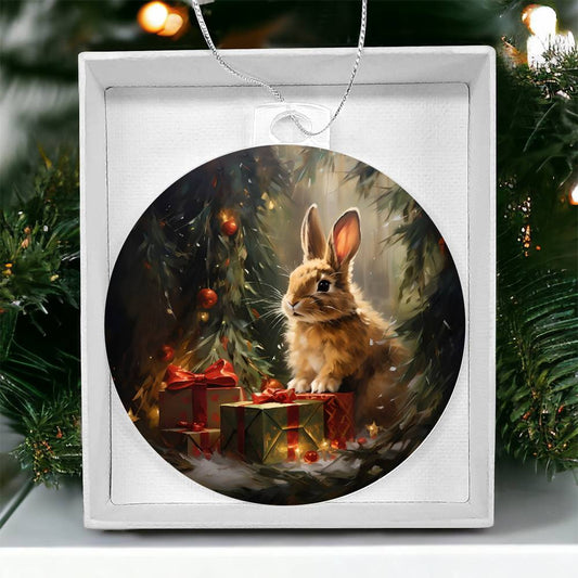 Bunny Christmas Tree Ornament Acrylic Ornament-[product type]