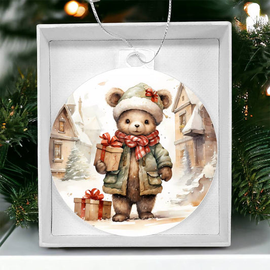 Teddy Bear Christmas Tree OrnamentAcrylic Ornament-[product type]