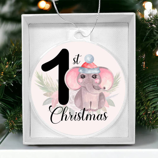 Baby's 1st Christmas Pink Elephant Christmas Tree Ornament-[product type]