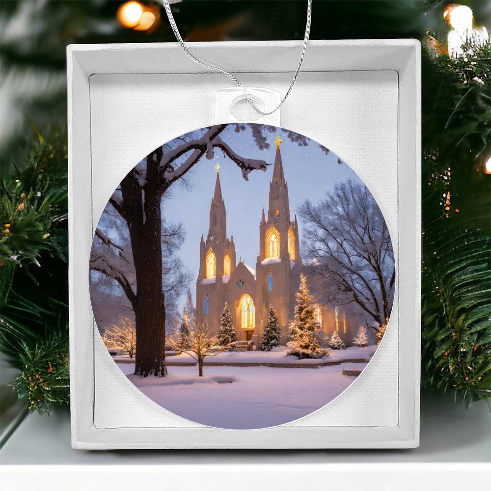 Snowy Church Christmas Ornament Festive Holiday Decor for Your Tree-[Heartfelt Family Gift]