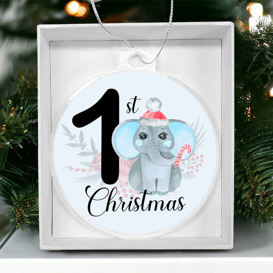 Baby's 1st Christmas Blue Elephant Christmas Tree Ornament-[product type]