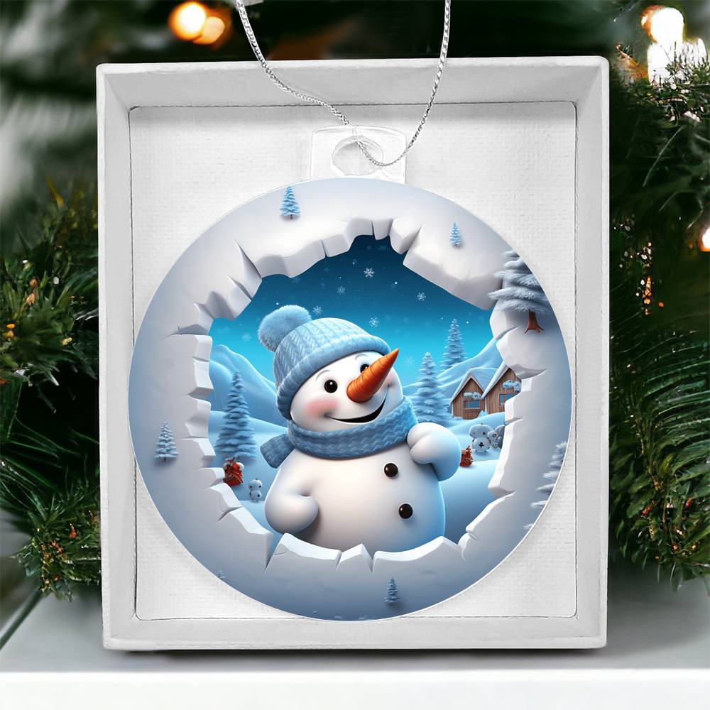 Snowman Acrylic Ornament-[Heartfelt Family Gift]