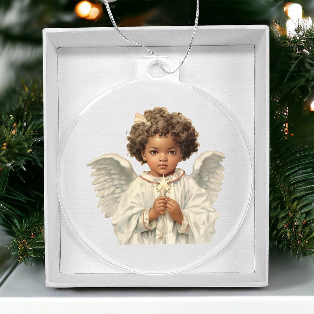 African American Angel Christmas Ornament-[product type]