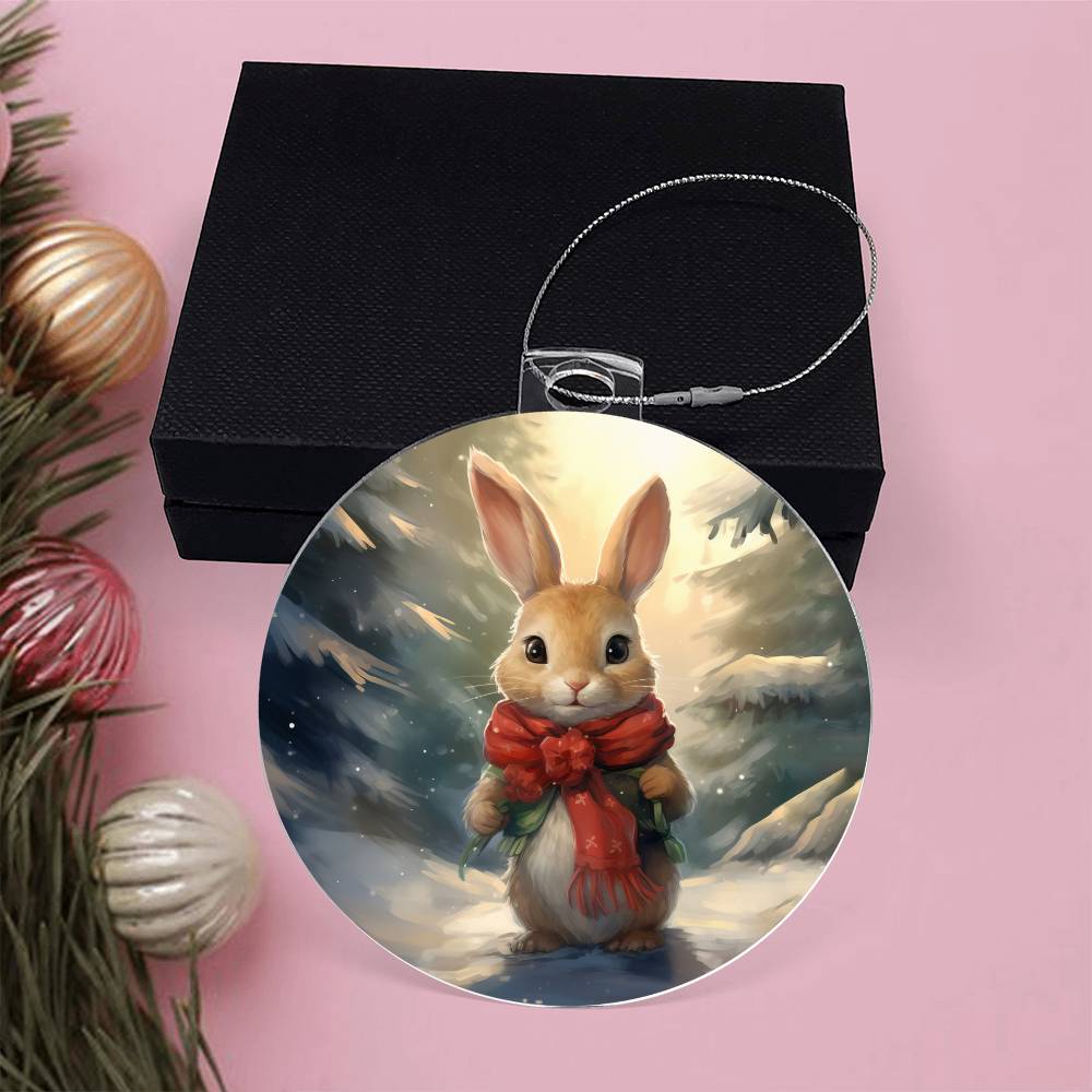 Bunny Christmas Tree Ornament Acrylic Ornament-[product type]