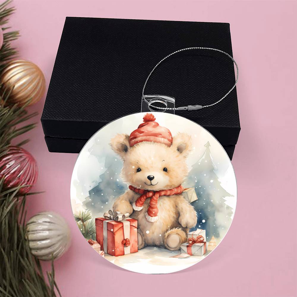 Teddy Bear Christmas Tree Ornament-[Heartfelt Family Gift]