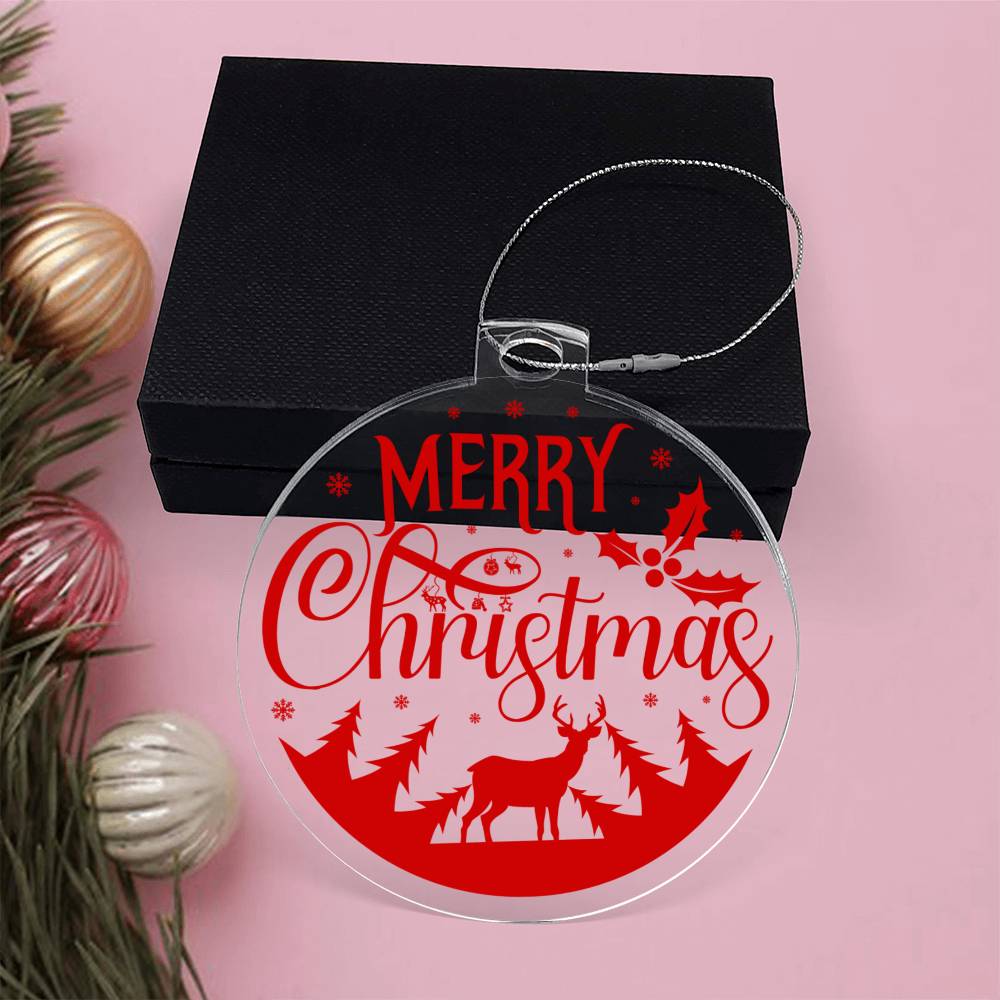 Merry Christmas Acrylic Ornament-[product type]