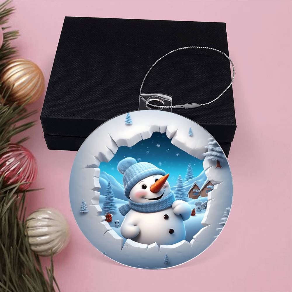 Snowman Acrylic Ornament-[Heartfelt Family Gift]